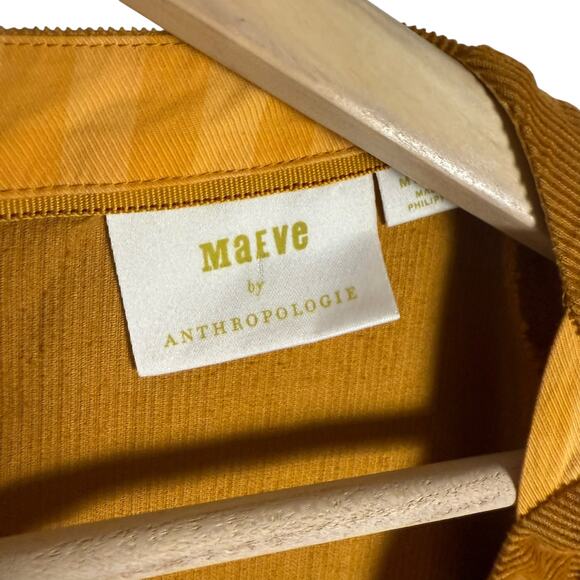Maeve Anthropologie Maria Corduroy Babydoll Button Back Blouse Size Medium - Picture 8 of 10